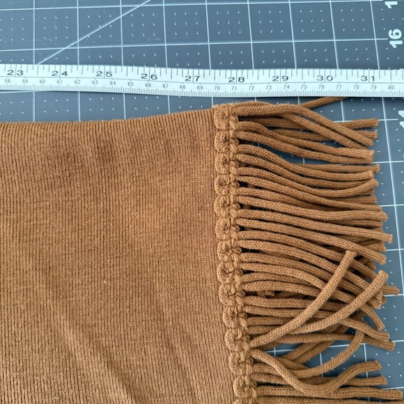 Nina Leonard One Size Wool Boho Western Fringe Festival Poncho Wrap Cardigan‎ - Picture 7 of 7